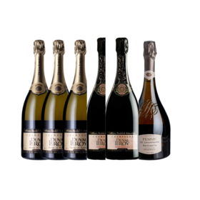 6 bouteilles de Champagne - 3 Champagnes Blanc de Blanc Grand Cru, 2 Champagne Rosé de Prestige 1er Cru, 1 Femme de Champagne de la Maison Duval-Leroy
